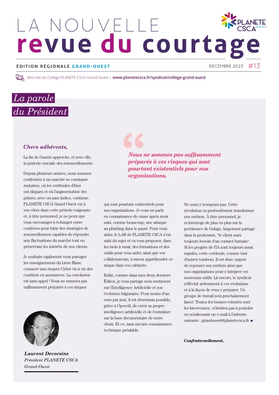 Laurent Devorsine — Éditorial NRDC n°13 — Décembre 2023
